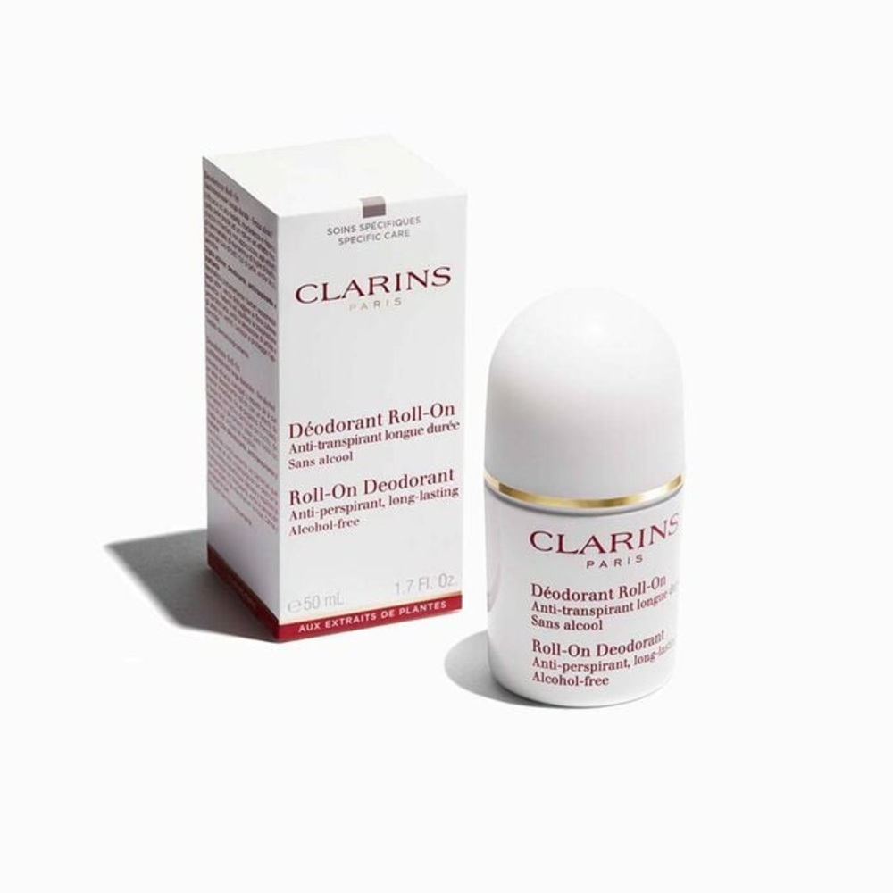 NEW Clarins White Roll-On Deodorant Alcohol-Free Protection 50ml